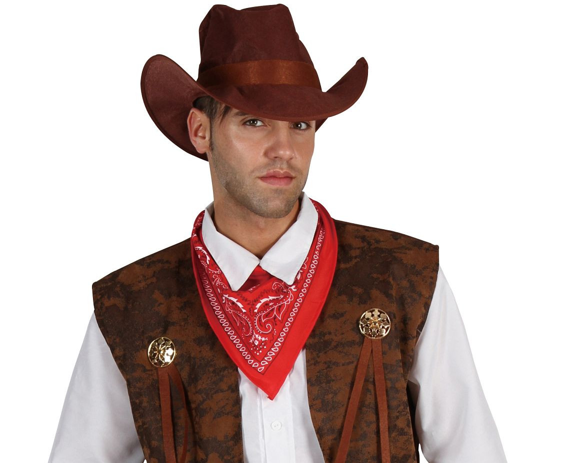 Role play-set for adult Cowboy (vest, scarf, chaps, hat), size 52